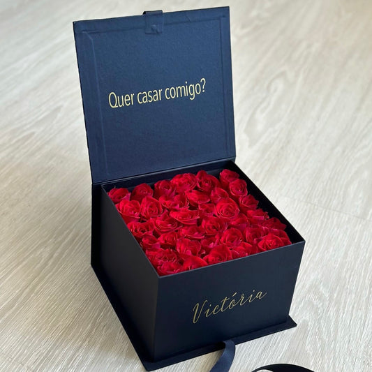 Flower-box quadrada com Rosas