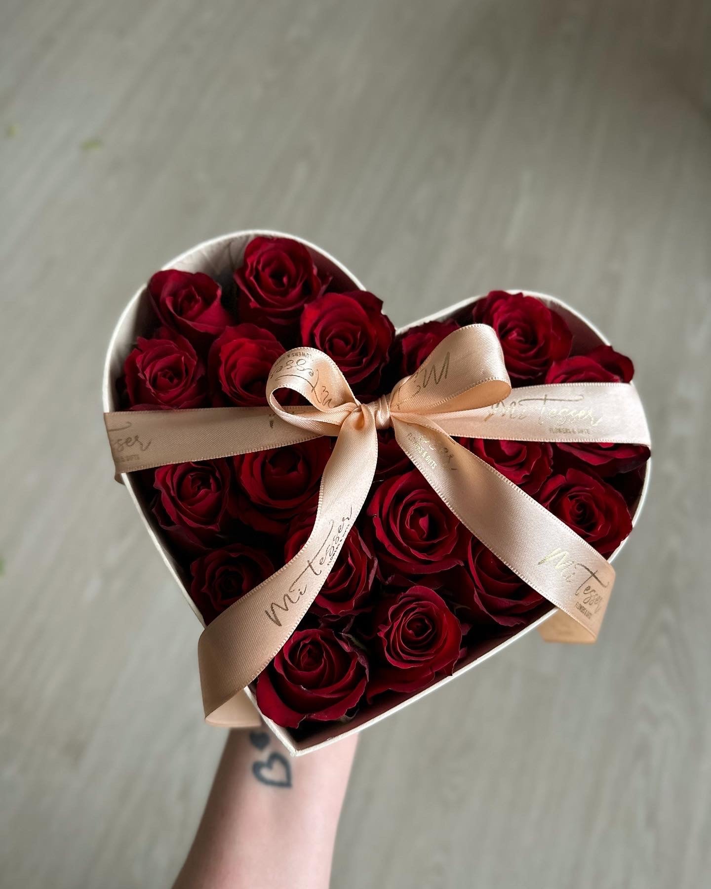 Caixa coração com rosas
