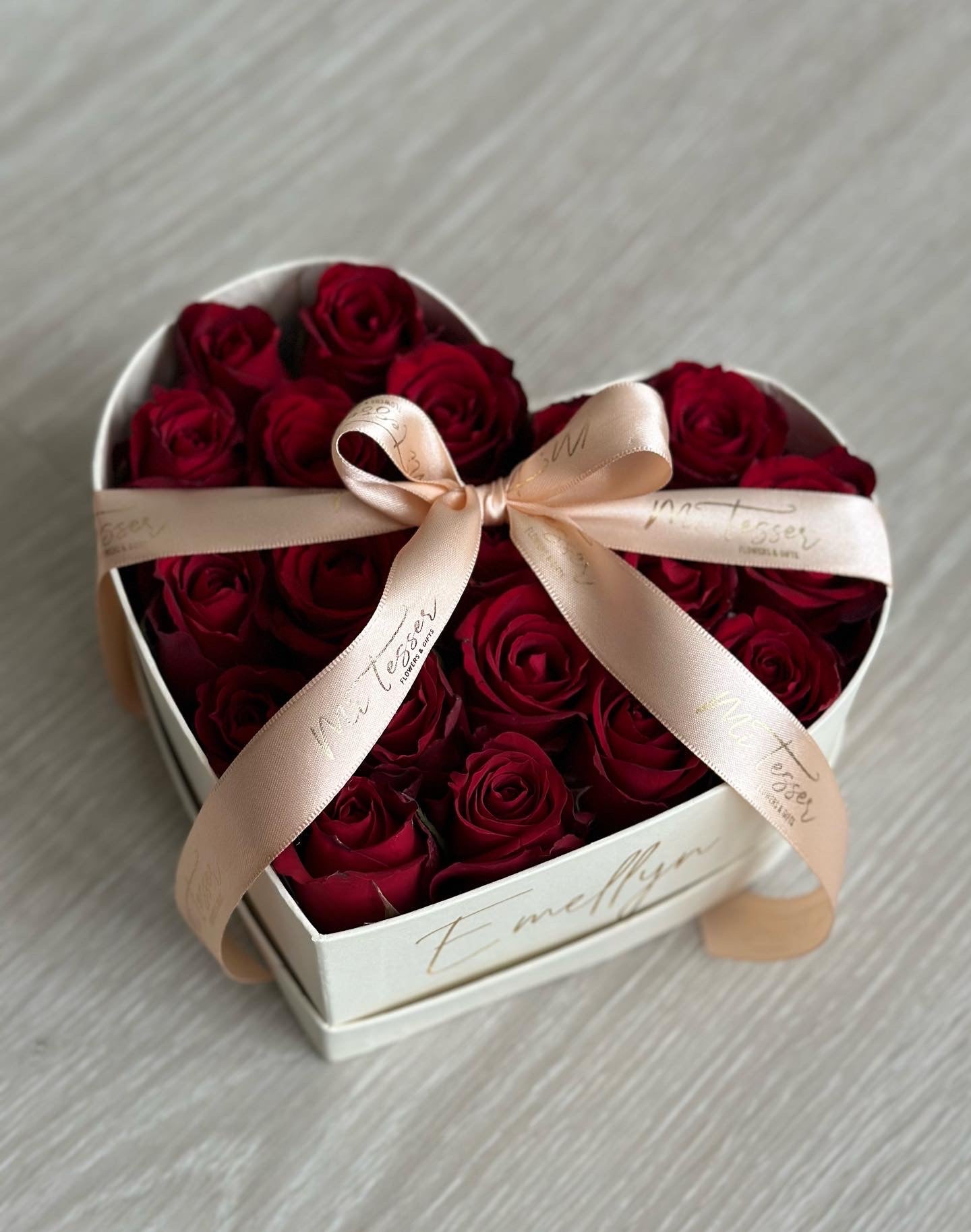 Caixa coração com rosas