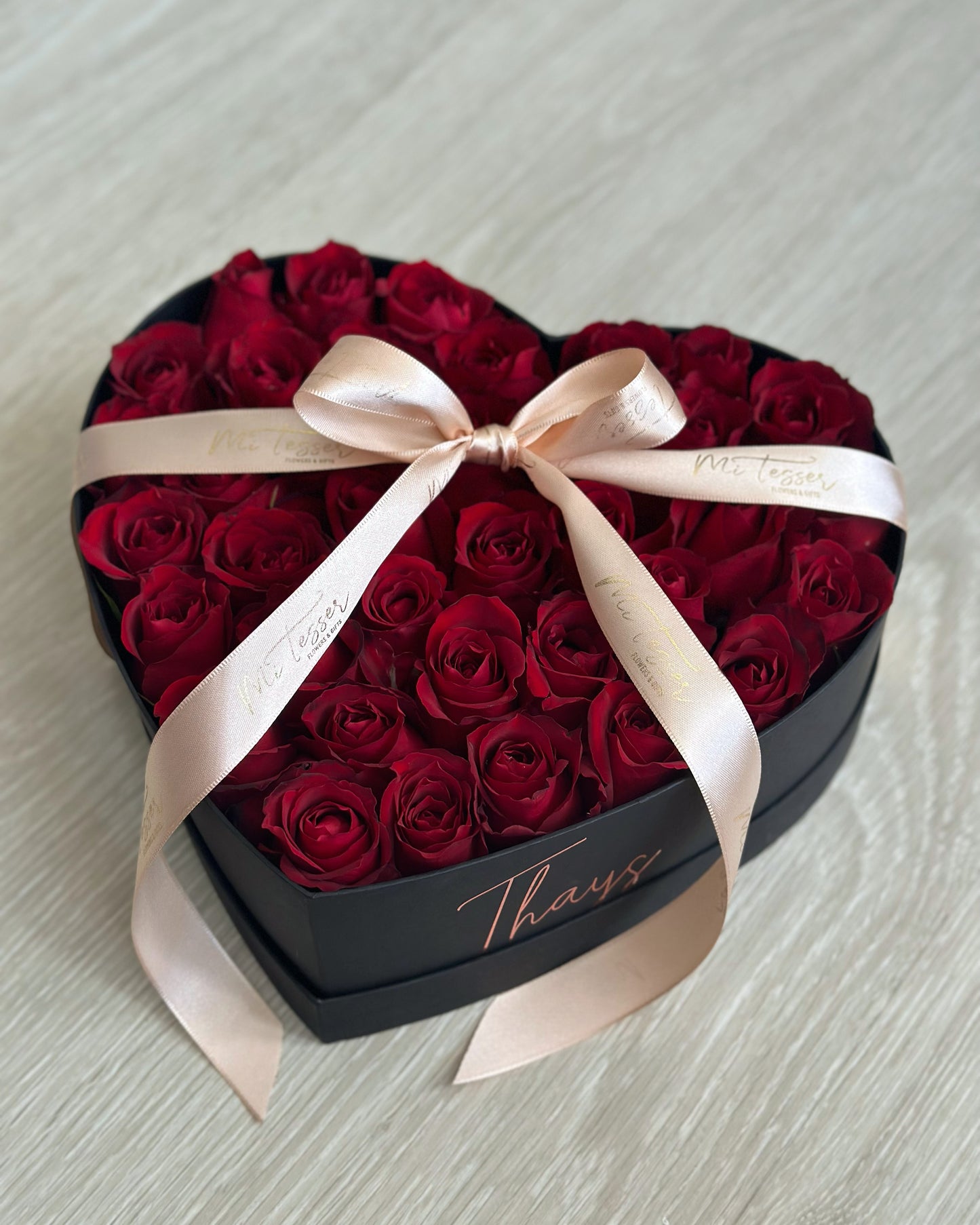 Caixa coração com rosas