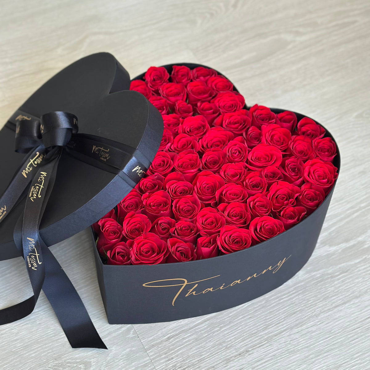 Caixa coração com rosas