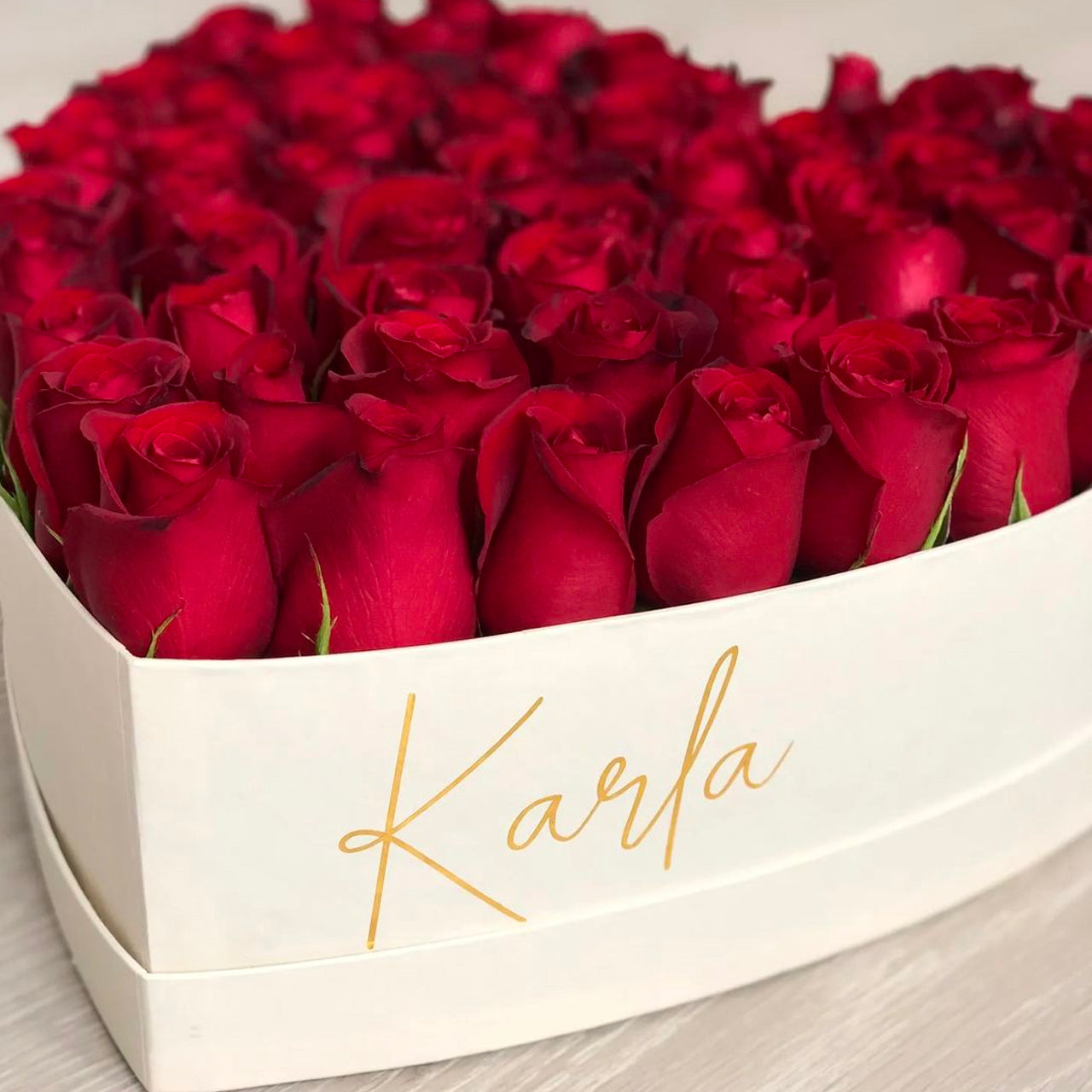 Caixa coração com rosas