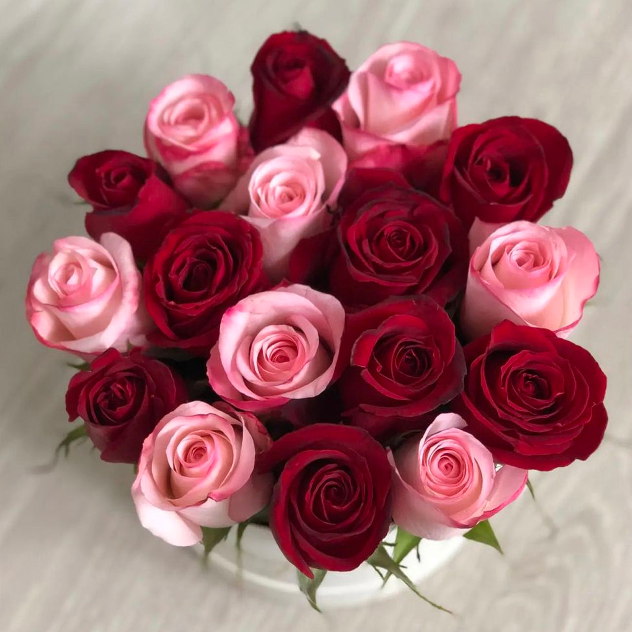 Flower-box Mescla de Rosa com Vermelho