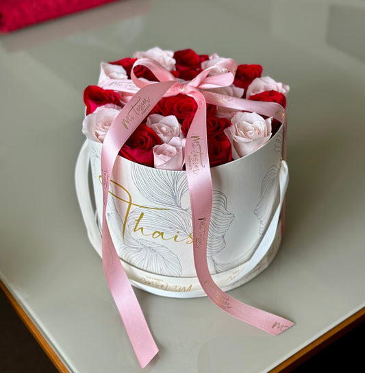 Flower-box Mescla de Rosa com Vermelho